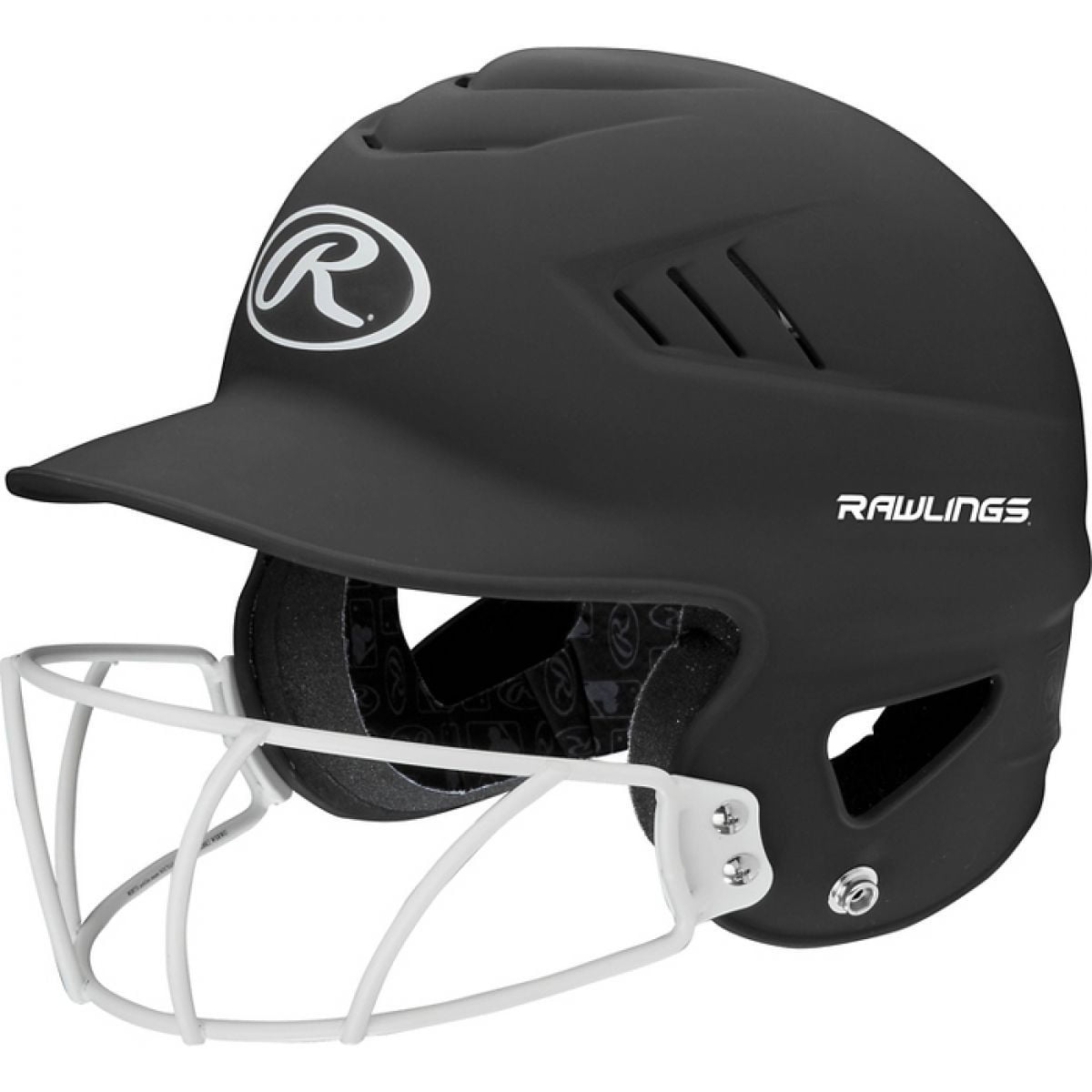 Rawlings Coolflo Highlighter Batting Helmet | Matte Black | Adult