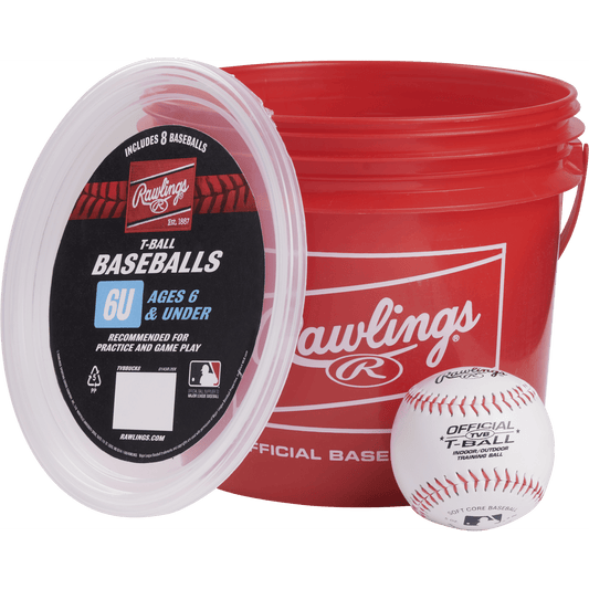 Rawlings Official League TVB Tball Baseball Bucket, 8 Count